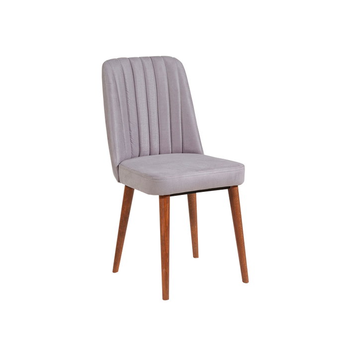 Hanah Home Vina Walnut Soho Grey Juego de Mesa y Sillas Extensible, Tablero Melamina, Terciopelo, Patas Carpe